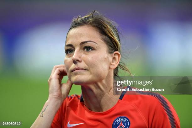 Laure Boulleau of Paris during the Women's French National Cup Final match between Paris Saint Germain and Lyon at La Meinau Stadium on May 31, 2018...