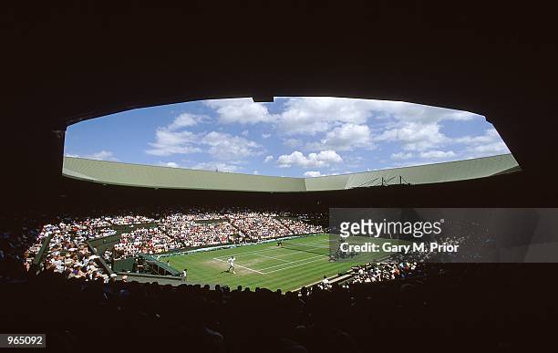 General View of the world famous Centre Court at Wimbledon on day Six of the All England Lawn Tennis Championships in Wimbledon, London. \ Mandatory...