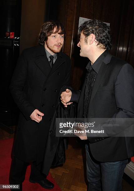 James McAvoy and Andy Serkis attend the London Evening Standard British Film Awards 2010, at The London Film Museum on February 8, 2010 in London,...