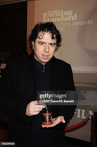 Sacha Gervasi with his Best Documentary Award for 'Anvil! The Story of Anvil' attends the London Evening Standard British Film Awards 2010, at The...
