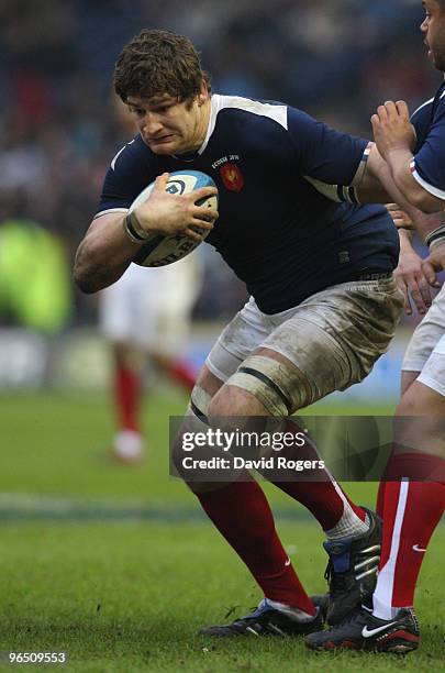 Pascal Pape of France in action during the RBS Six Nations Championship match between Scotland and France at Murrayfield Stadium on February 7, 2010...