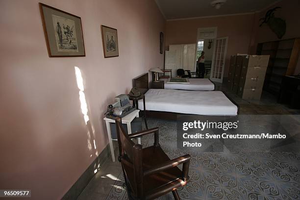 The bedroom in Ernest Hemingway�s house, at the Finca Vigia, on December 4, 2006 in Havana, Cuba. The Hemingway Finca Vigia, now turned into a...