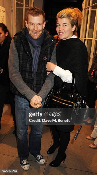 Tom Aikens and Amber Nuttall attend the afterparty following the screening of 'Food Inc', at the Stella McCartney Store on February 8, 2010 in...