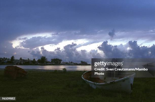 Cuban boats in the little fishermen village Cojimar, on June 13 in Havana, Cuba. The American writer and journalist Ernest Hemingway, who lived...