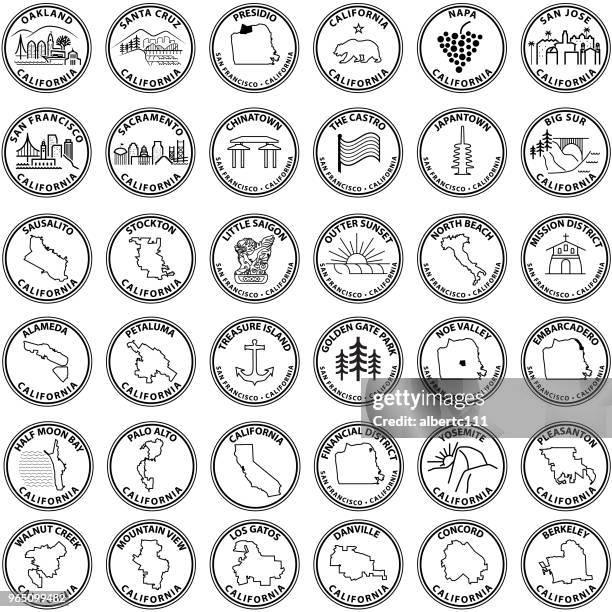 san francisco bay area related graphics - east bay california stock illustrations