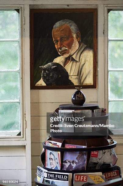 Photo of Ernest Hemingway at his guest house at the Finca Vigia, on December 4, 2006 in Havana, Cuba. The Hemingway Finca Vigia, now turned into a...