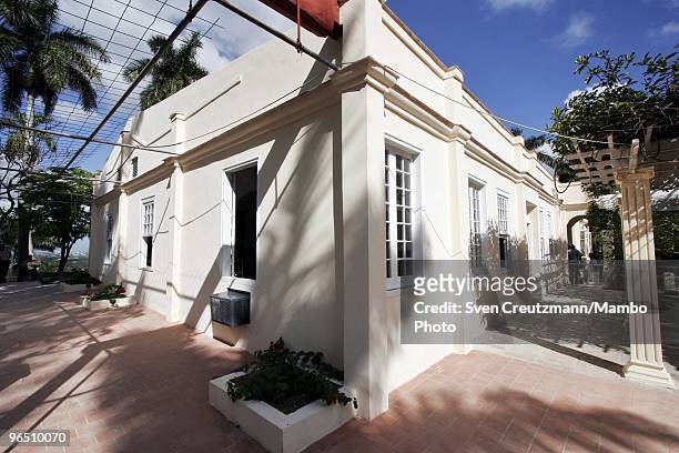 The newly restored façade of Ernest Hemingway�s house at the Finca Vigia, on January 6, 2007 in Havana, Cuba. The Hemingway Finca Vigia, now turned...