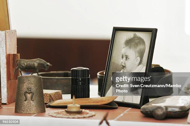 Photo stands atop a desk in Ernest Hemingway�s house at the Finca Vigia, on January 6, 2007 in Havana, Cuba. The Hemingway Finca Vigia, now turned...