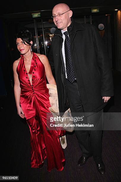 Bernard Laporte and his wife attend the Globes de Cristal ceremony at Le Lido on February 8, 2010 in Paris, France.