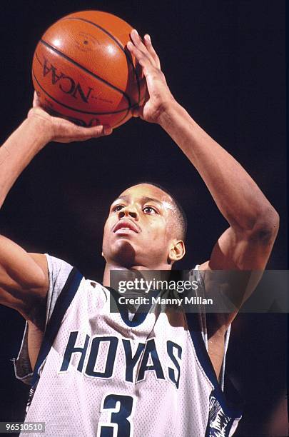 Big East Tournament: Georgetown Allen Iverson in action vs Villanova. New York, NY 3/8/1996 CREDIT: Manny Millan