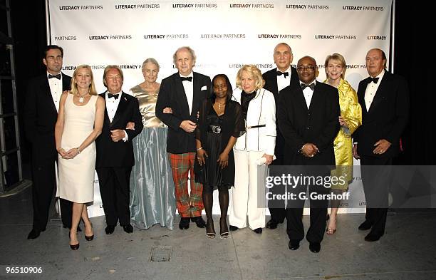 Bob Woodruff, Lee Woodruff, Arnold Scaasi, honoree, Vanessa Redgrave, Alexander McCall Smith, Althea Jackson, Literacy Partner student, Liz Smith,...