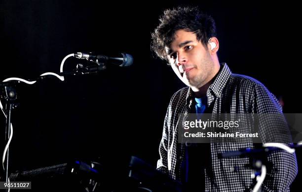 Rostam Batmanglij of Vampire Weekend performs at Manchester Apollo on February 8, 2010 in Manchester, England.