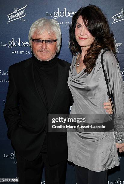 Marc Cerrone and his wife Jill poses at the Ceremony of Globe de Cristal 2010 Awards at Le Lido on February 8, 2010 in Paris, France.