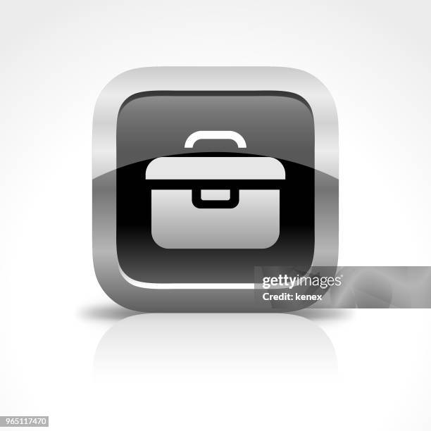 toolbox glossy button icon - hong kong trade stock illustrations