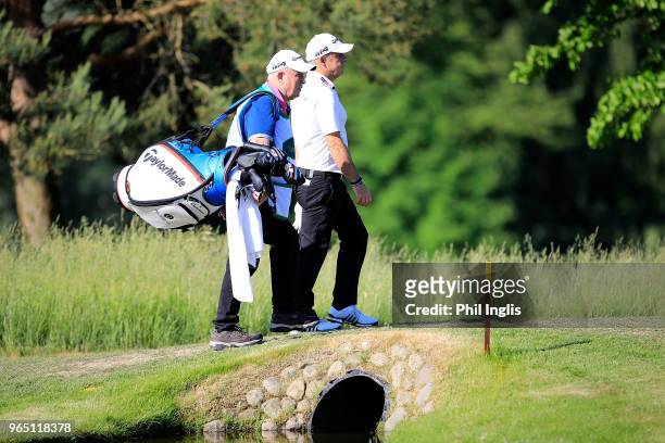 Paul McGinley of Ireland in action during Day One of The Shipco Masters Promoted by Simons Golf Club at Simons Golf Club on June 1, 2018 in...