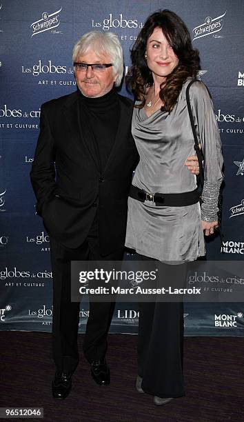 Marc Cerrone and his wife Jill poses at the Ceremony of Globe de Cristal 2010 Awards at Le Lido on February 8, 2010 in Paris, France.