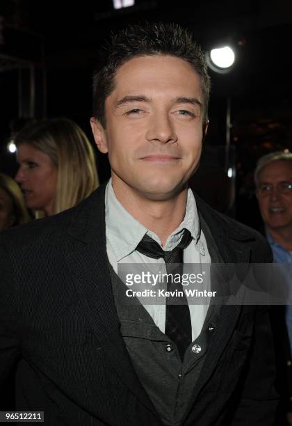 Actor Topher Grace arrives at the premiere of New Line Cinema's "Valentine's Day" held at Grauman�s Chinese Theatre on February 8, 2010 in Los...