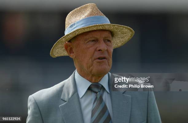 Geoffrey Boycott looks on before the 2nd Natwest Test match between England and Pakistan at Headingley cricket ground on June 1, 2018 in Leeds,...