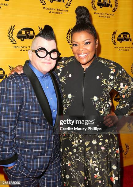 Lea DeLarie and actress Yvette Nicole Brown attend the 19th Annual Golden Trailer Awards at The Theatre at Ace Hotel on May 31, 2018 in Los Angeles,...