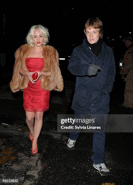 Jaime Winstone and Alfie Allend attend London Evening Standard British Film Awards 2010 held at The Movieum, County Hall on February 8, 2010 in...