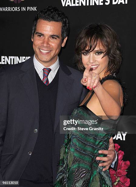 Cash Warren and actress Jessica Alba arrive at the "Valentine's Day" Los Angeles premiere held at Grauman's Chinese Theatre on February 8, 2010 in...