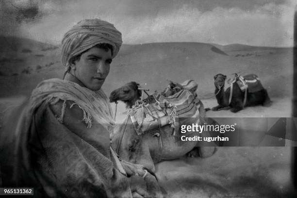 altes foto in marokko - arabian tent stock-fotos und bilder