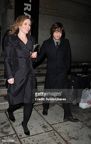 Anne-Marie Duff and James McAvoy attend London Evening Standard British Film Awards 2010 held at The Movieum, County Hall on February 8, 2010 in...