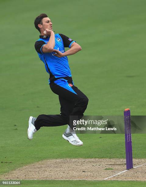 Ed Barnard of Worcestershire in action during the Royal London One-Day Cup match between Nottinghamshire nad Worcestershire at Trent Bridge on June...