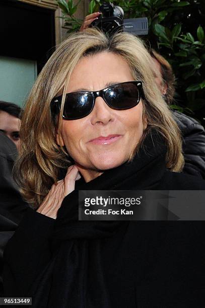 Claire Chazal attends the Paris Fashion Week Haute Couture S/S 2010 Christian Dior show at Dior Montaigne Shop on January 25, 2010 in Paris, France.