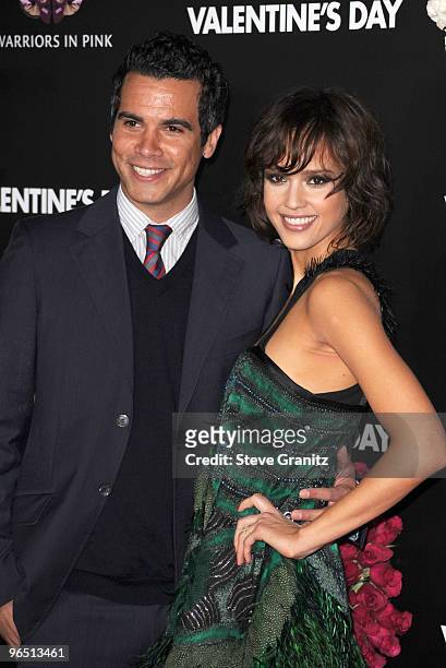 Cash Warren and actress Jessica Alba arrive at the "Valentine's Day" Los Angeles premiere held at Grauman's Chinese Theatre on February 8, 2010 in...