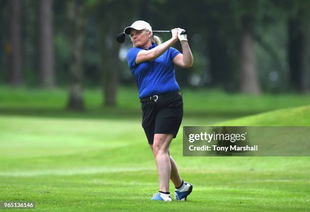 Lynn McCool of Lough Erne Golf Resort plays her second shot on the 14th fairway during the Titleist and FootJoy Women's PGA Professional Championship...
