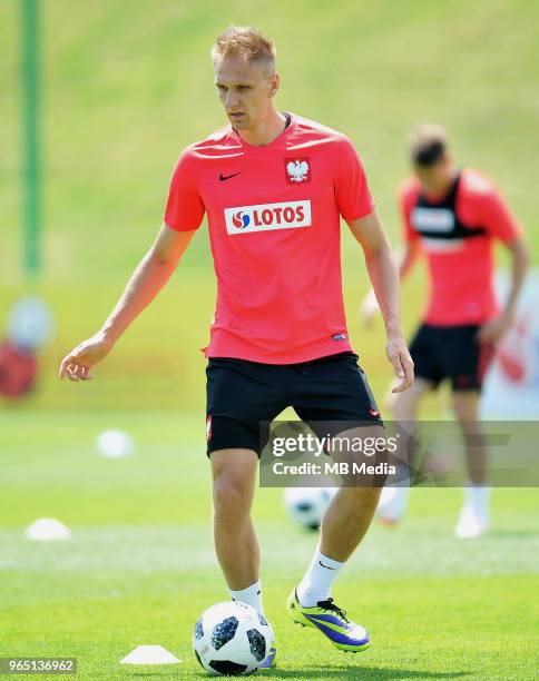 Lukasz Teodorczyk during a training session of the Polish national team at Arlamow Hotel during the second phase of preparation for the 2018 FIFA...