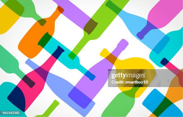 wine bottles - riesling wine stock illustrations