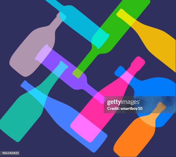 wine bottles - cabernet sauvignon grape stock illustrations