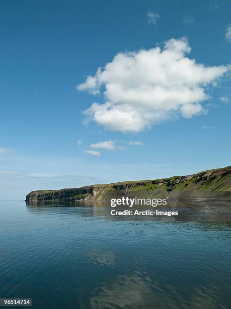 fossil layers on the tjornes peninsula, iceland - tjornes peninsula stock pictures, royalty-free photos & images