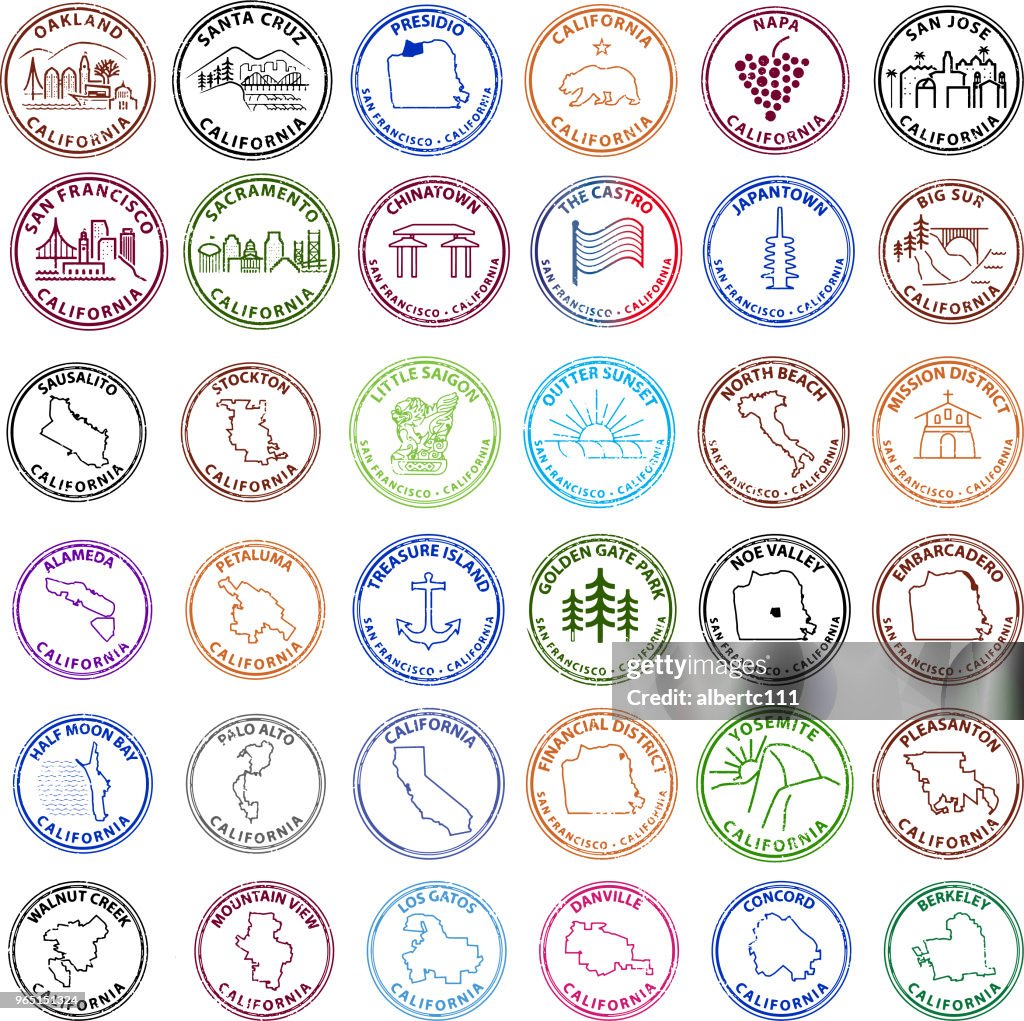 San Francisco Bay Area Related Graphic Stamps