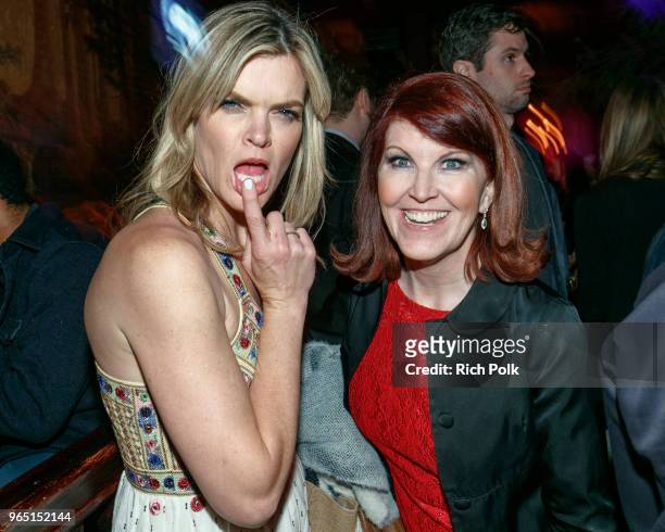 Actors Missi Pyle and Kate Flannery pose for a photo at the 19th annual Golden Trailer Awards at The Theatre at Ace Hotel on May 31, 2018 in Los...
