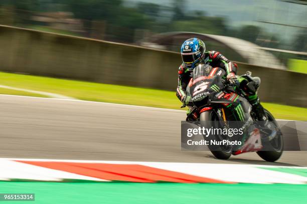 Johann Zarco of Monster Yamaha Tech 3 during the 2018 MotoGP Italian Grand Prix Free Practice at Circuito del Mugello, Florence, Italy on 1 June 2018.