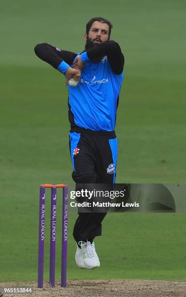 Moeen Ali of Worcestershire in action during the Royal London One-Day Cup match between Nottinghamshire nad Worcestershire at Trent Bridge on June 1,...