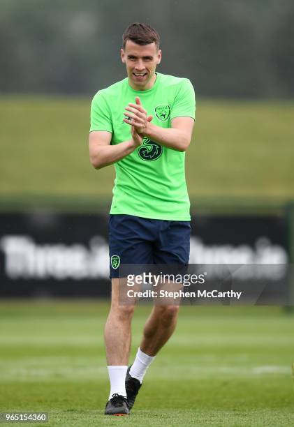 Dublin , Ireland - 1 June 2018; Seamus Coleman during Republic of Ireland training at the FAI National Training Centre in Abbotstown, Dublin.