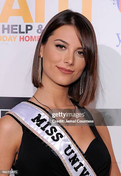 Miss Universe Stefania Fernandez attends Hope Help & Relief Haiti "A Night Of Humanity" at Urban Zen on February 8, 2010 in New York City.