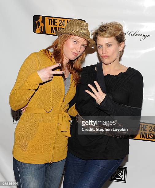 Actresses Alicia Witt and Cady Huffman attend the 2010 24 Hour Musicals after party at The National Arts Club on February 8, 2010 in New York City.
