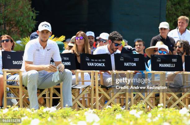 Thomas Pieters of Belgium waits to tee off on the 1st hole during day two of the Italian Open at Gardagolf CC on June 1, 2018 in Brescia, Italy.