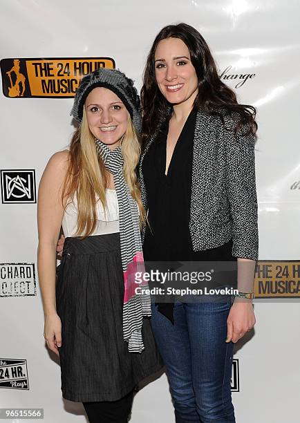 Actresses Annaleigh Ashford and Dee Roscioli attend the 2010 24 Hour Musicals after party at The National Arts Club on February 8, 2010 in New York...