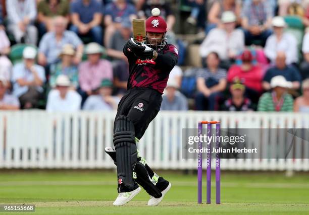 Peter Trego of Somerset in action during the Royal London One-Day Cup match between Somerset and Gloucestershire at The Cooper Associates County...