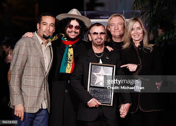 Musicians Ben Harper, Don Was, Ringo Starr, Joe Walsh and Barbara Bach attend the 50th Anniversary Celebration of The Walk Of Fame by honoring him...