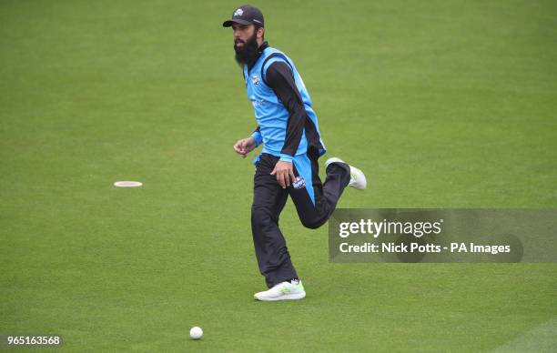 Worcestershire's Moeen Ali in the field during Royal London One Day Cup north group match at Trent Bridge, Nottingham.