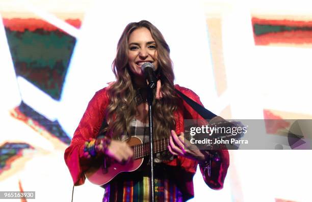 Mirella Cesa performs at Premios Estrellas Digitales 2018 at James L. Knight Center on May 31, 2018 in Miami, Florida.