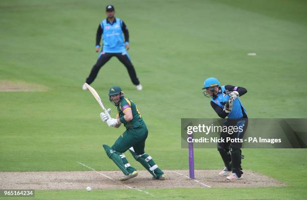 Nottingahamshire's Riki Wessels scores runs during a Royal London One Day Cup north group match at Trent Bridge, Nottingham.
