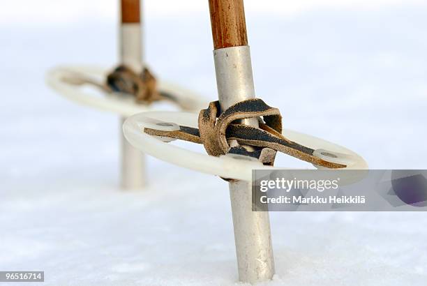 old ski poles - ski pole stock pictures, royalty-free photos & images